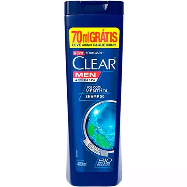 7013 Shampoo Clear Anticaspa Ice Cool Menthol 400ml - Imagem 1