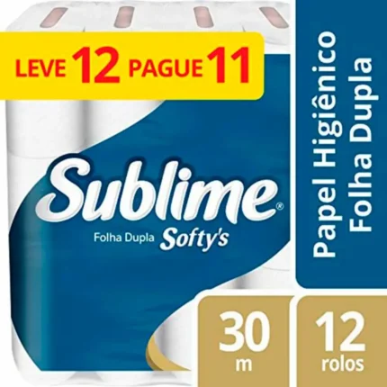 Papel Higiênico Folha Dupla 30M Sublime Leve 12 Pague 11 Unidades