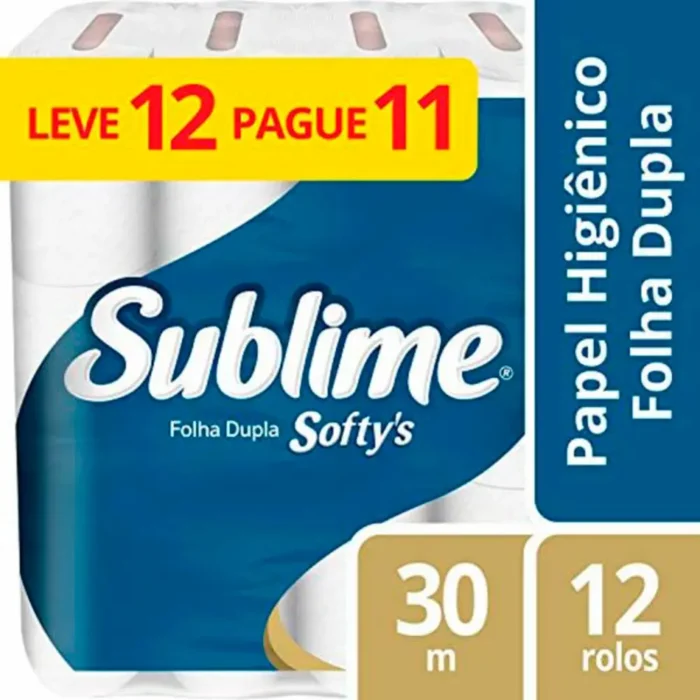 Papel Higiênico Folha Dupla 30M Sublime Leve 12 Pague 11 Unidades - Imagem 1
